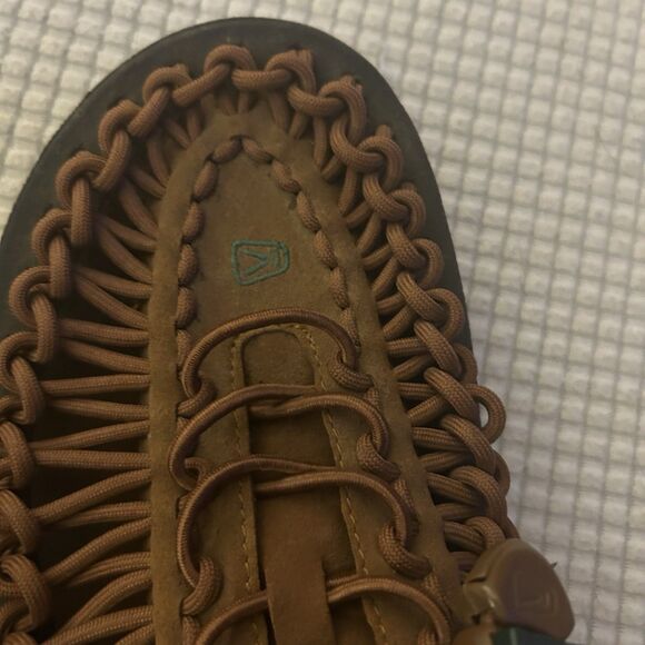 Womens KEEN UNEEK Paracord Braided Rope Brown Suede Sandals Size 10 Waterproof - Picture 10 of 11